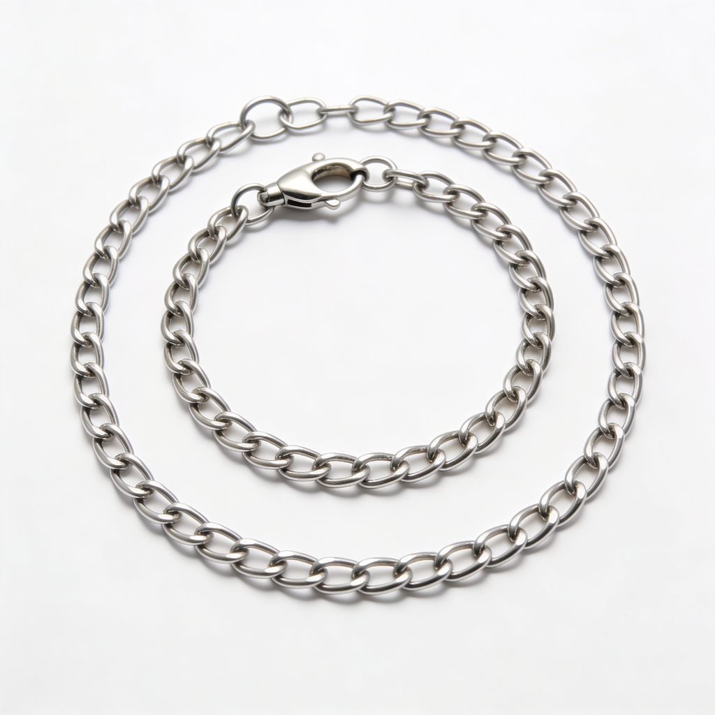 ClaudioPet Stainless Steel Dog Collar with Round Links Choke Chain for Small Medium Large Dogs Professional Training Collar Correction Slip Chain Made in Germany (22in (55cm