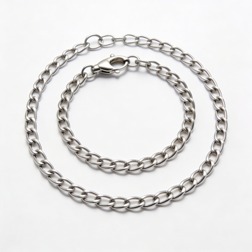ClaudioPet Stainless Steel Dog Collar with Round Links Choke Chain for Small Medium Large Dogs Professional Training Collar Correction Slip Chain Made in Germany (22in (55cm