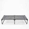 ClaudioPet Outdoor Elevated Dog Bed Medium Size Dog, Portable Indoor & Outdoor Cooling Raised Cot Pet Hammock Bed with Skid-Resistant Feet, Frame with Breathable Mesh, Grey, 43 inches