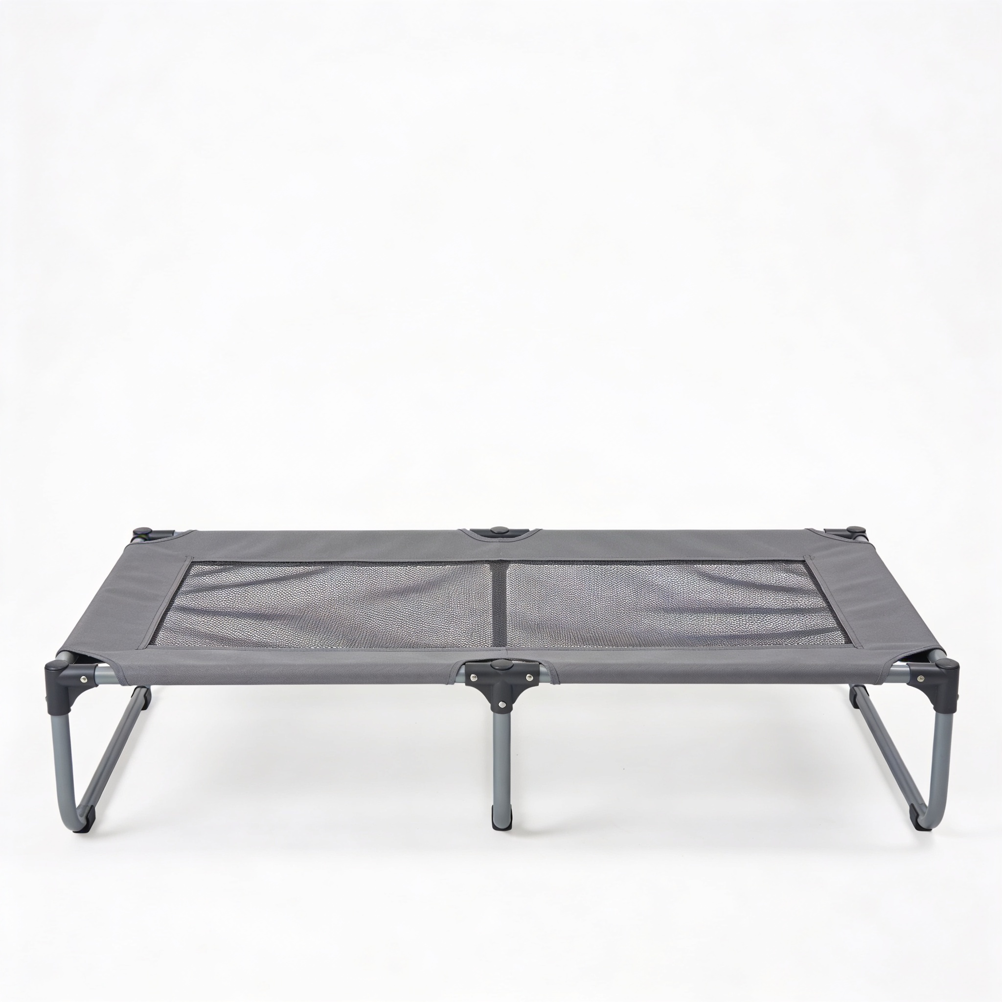 ClaudioPet Outdoor Elevated Dog Bed Medium Size Dog, Portable Indoor & Outdoor Cooling Raised Cot Pet Hammock Bed with Skid-Resistant Feet, Frame with Breathable Mesh, Grey, 43 inches