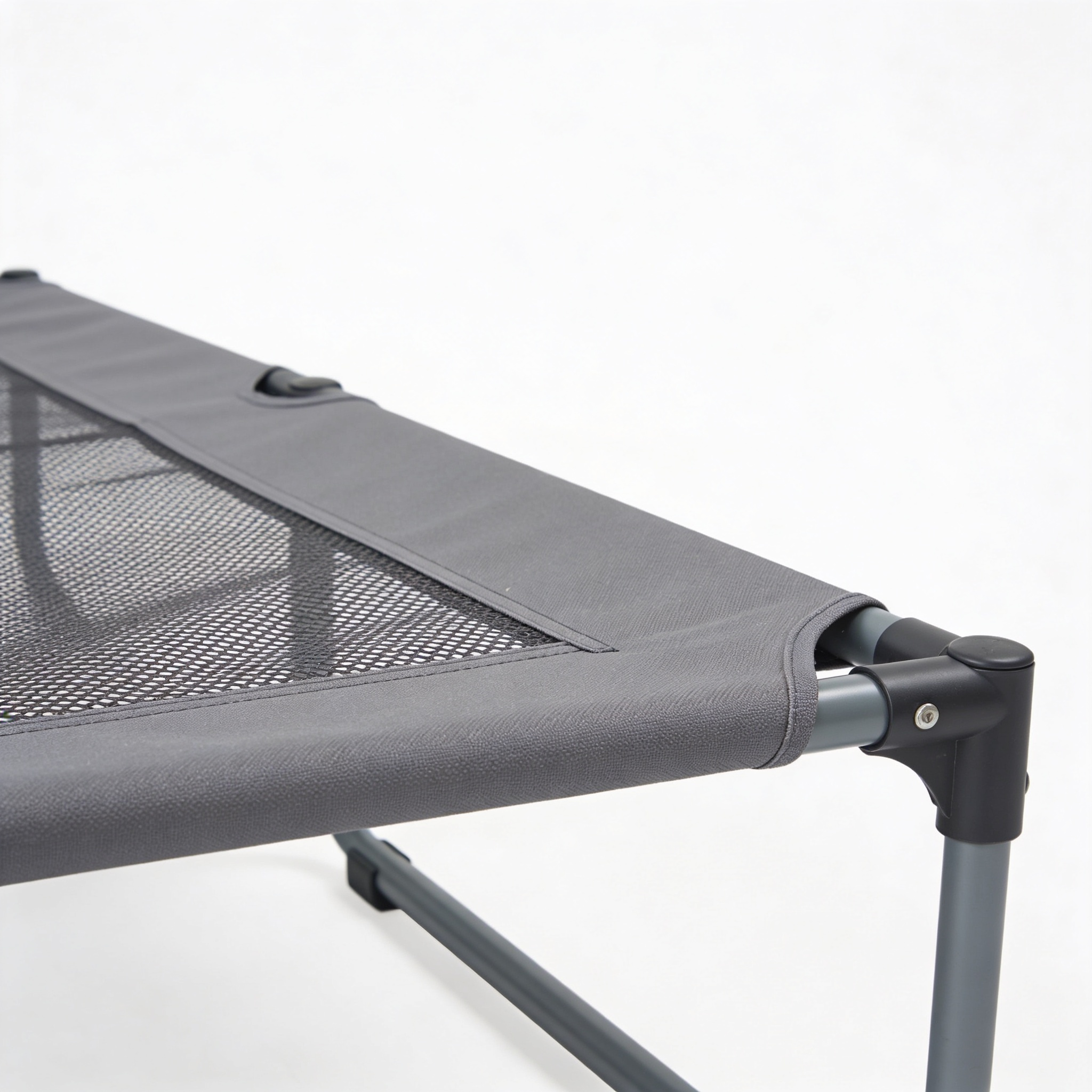 ClaudioPet Outdoor Elevated Dog Bed Medium Size Dog, Portable Indoor & Outdoor Cooling Raised Cot Pet Hammock Bed with Skid-Resistant Feet, Frame with Breathable Mesh, Grey, 43 inches