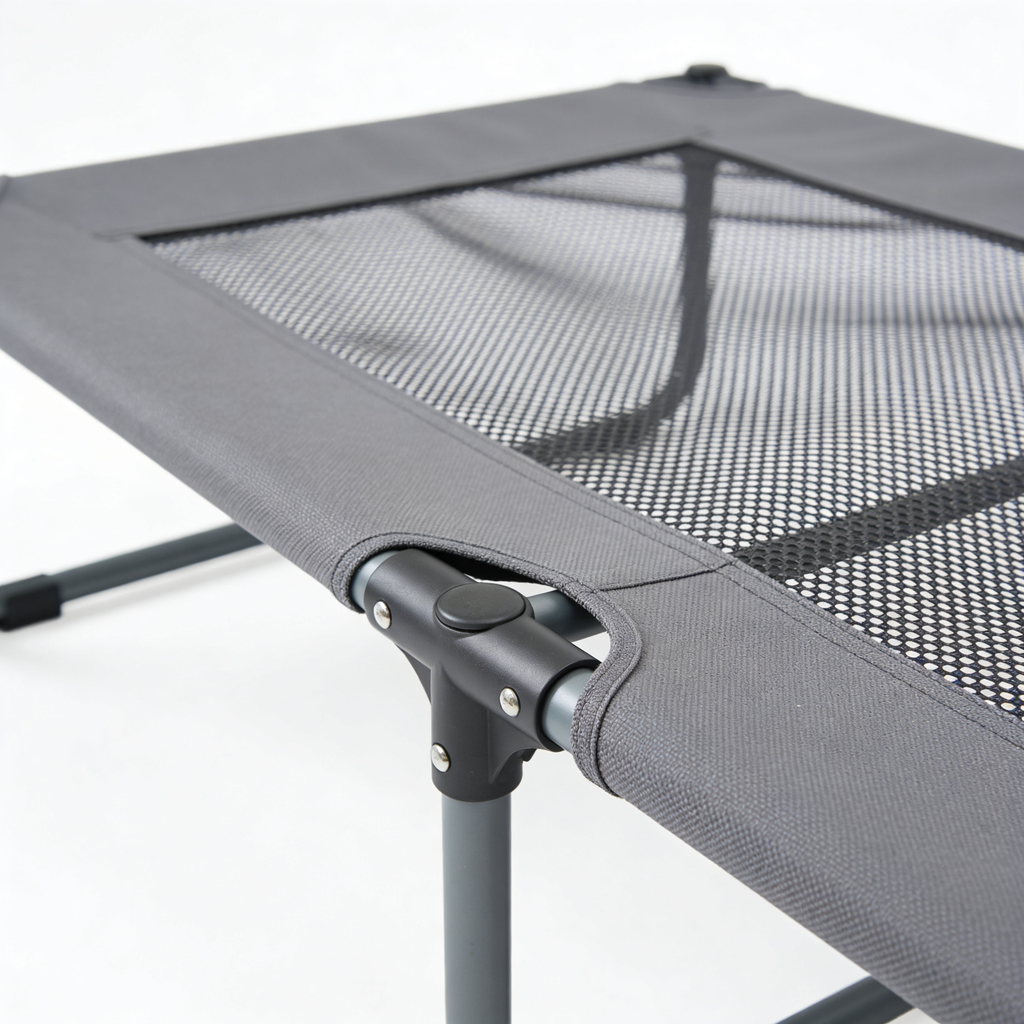 ClaudioPet Outdoor Elevated Dog Bed Medium Size Dog, Portable Indoor & Outdoor Cooling Raised Cot Pet Hammock Bed with Skid-Resistant Feet, Frame with Breathable Mesh, Grey, 43 inches