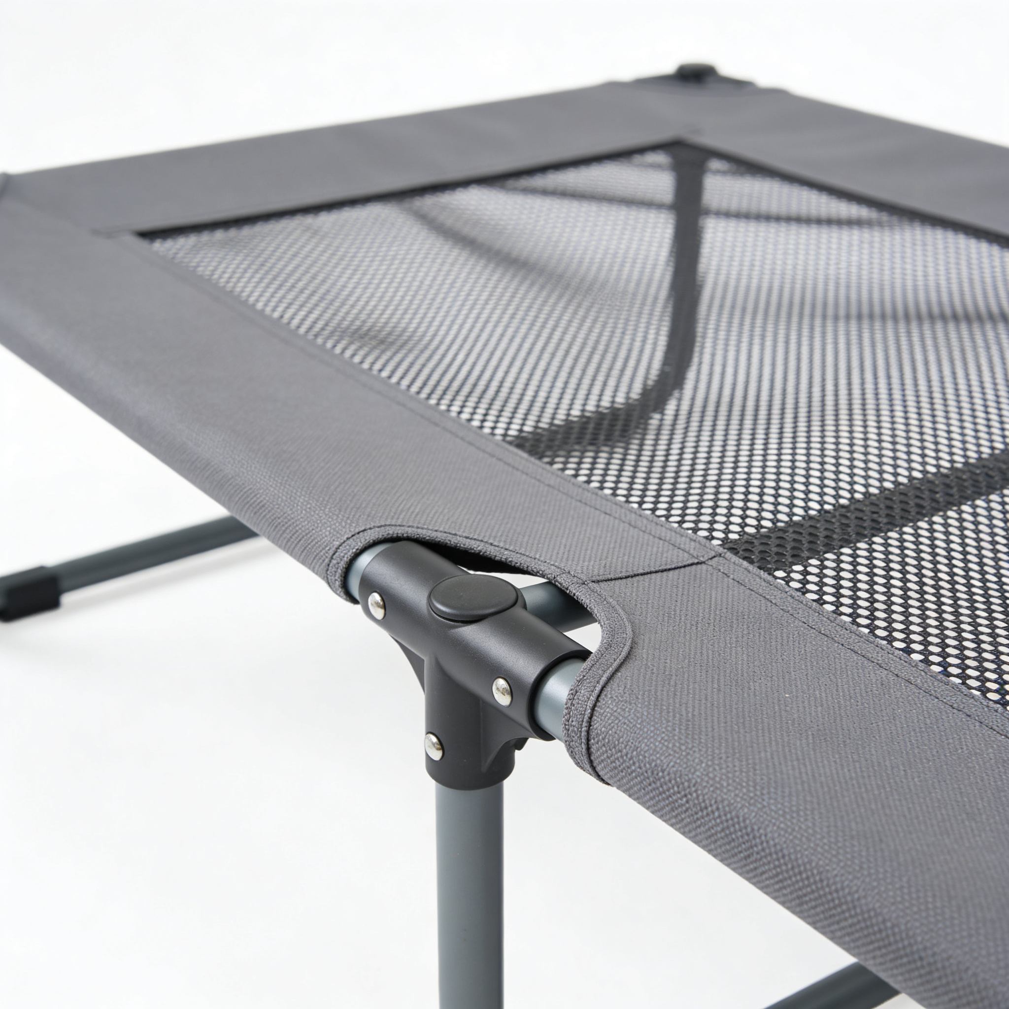 ClaudioPet Outdoor Elevated Dog Bed Medium Size Dog, Portable Indoor & Outdoor Cooling Raised Cot Pet Hammock Bed with Skid-Resistant Feet, Frame with Breathable Mesh, Grey, 43 inches